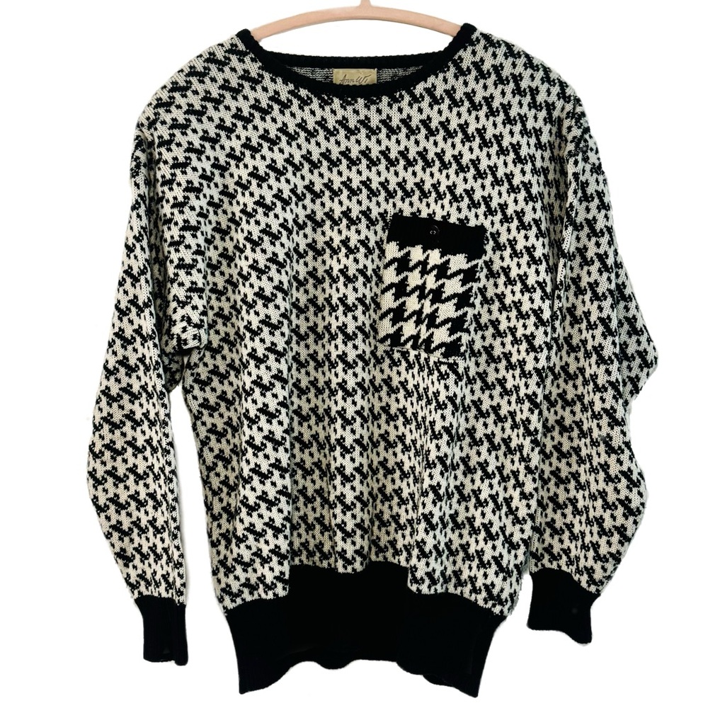 VINTAGE ANN WI HOUNDSTOOTH SWEATER